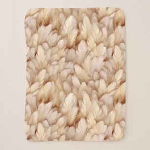 Chic beige Feathpattern Sherpadecke