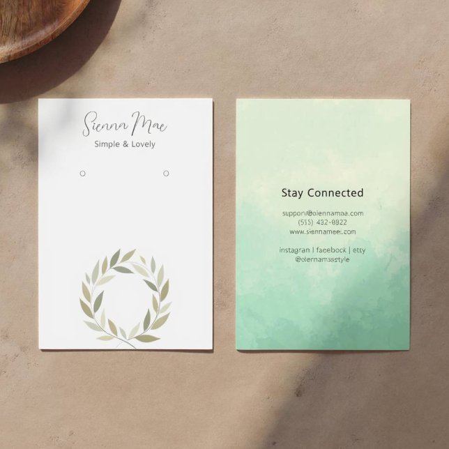 Chic Beige Foliage Dreamcatcher Print Card (Dreamcatcher Foliage Print)