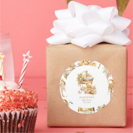 Chic Beige Gold Bassinet Custom Runder Aufkleber