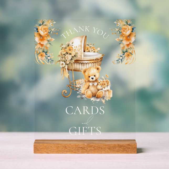 Chic Beige & Gold Cards & Geschenke Acrylschild (Neutral)