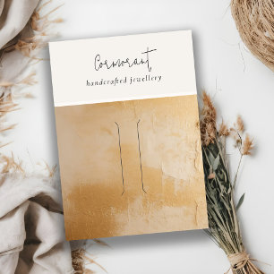 Chic Beige Gold Ölmalerei Textur Haarnadeldarstell Visitenkarte