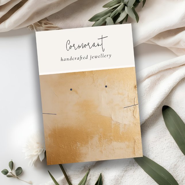 Chic Beige Gold Ölmalereien Textur erwecken Nekkla Visitenkarte (Von Creator hochgeladen)