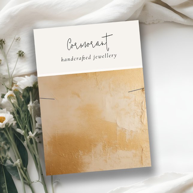 Chic Beige Gold Ölpaint Texture Necklace Display Visitenkarte (Von Creator hochgeladen)