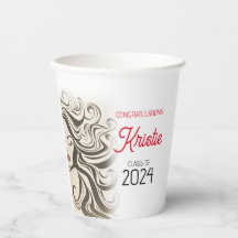 Chic Beige Hair Stylist Graduation Party Retro