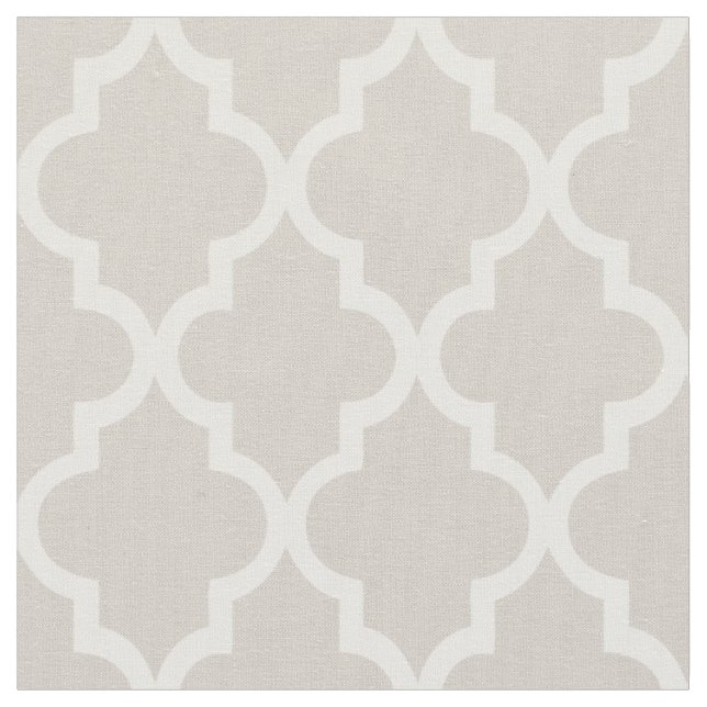 Chic Beige marokkanisches Quatrefolienmuster Stoff (Nahaufnahme)