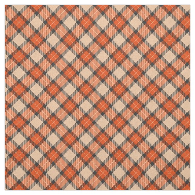 Chic Beige Pumpkin Orange Kariertes Muster Stoff (Muster)