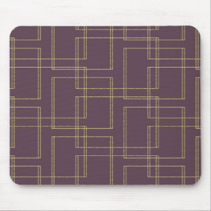 Chic Berry Mauve & Gold Geometrischer Glamour Mousepad