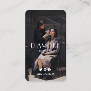 Chic Beruflich 2 Fotos Schwarz und Weiß Visitenkarte