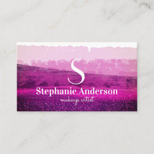 Chic Beruflich Burgund und Pink Mit Monogramm Visitenkarte