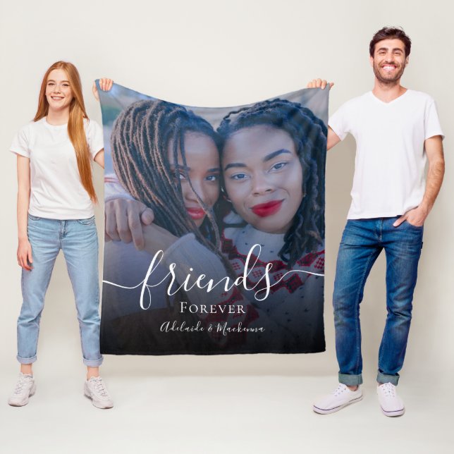 Chic Best Friends Forever Personalisiert Name Foto Fleecedecke (Beispiel)