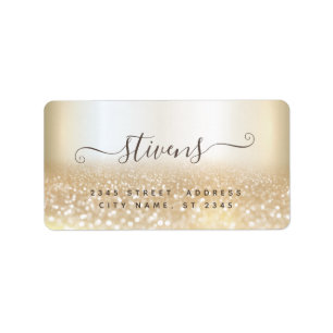 Chic bewundernswertes Skript Gold-glitterfamilie L Adressaufkleber