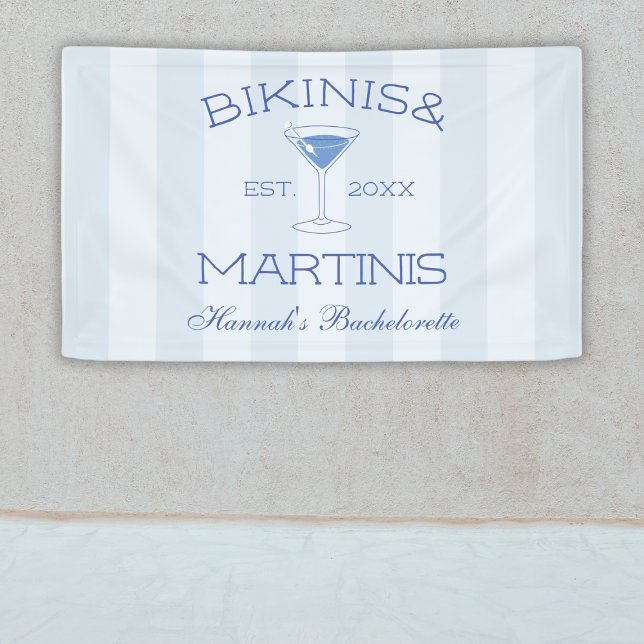 Chic Bikinis and Martinis Beach Junggeselinnen-Abs Banner (Chic Bikinis And Martinis Beach Bachelorette Party Banner)