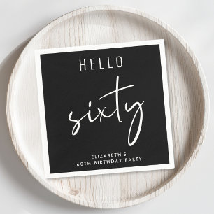 Chic Black 60. Geburtstagsparty Serviette
