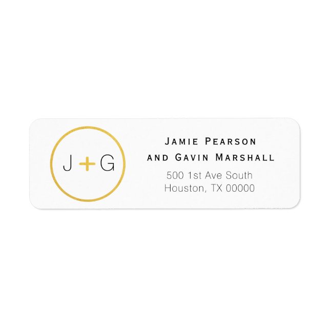 Chic Black and Gold Circle Couple Initials (Vorne)