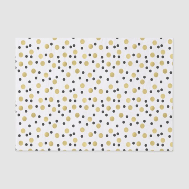 Chic Black and Gold Confetti Seidenpapier (Vorderseite)