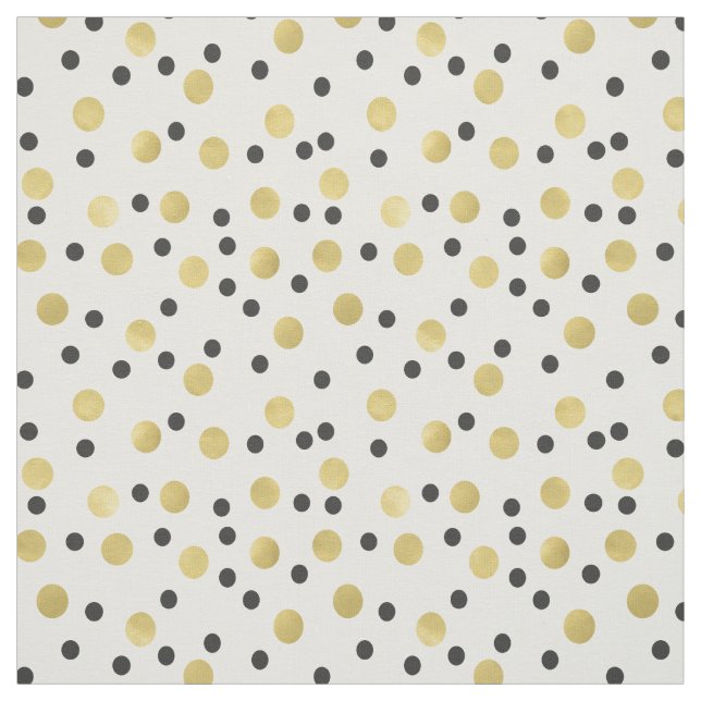 Chic Black and Gold Confetti Stoff (Muster)