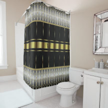 Chic Black and Gold Geometric Mit Monogramm