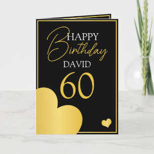 Chic Black and Gold Husband 60. Geburtstag Karte