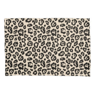 Chic Black and Ivory Leopard Print Kissenbezug
