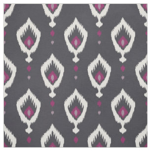 Chic Black and lila ikat Stammmuster Stoff