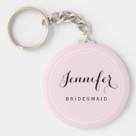 Chic Black and Pink Personalize Bridesmaid Schlüsselanhänger