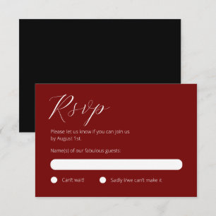 Chic Black and Red RSVP-Karte RSVP Karte