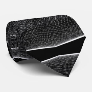 Chic Black and White Abstrakt Strip Moderner Stil Krawatte