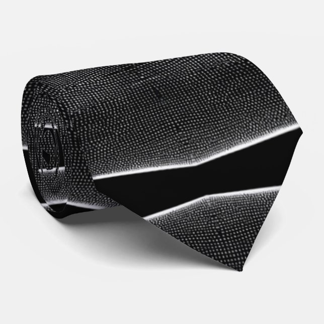 Chic Black and White Abstrakt Strip Moderner Stil Krawatte (Gerollt)