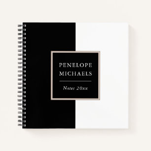 Chic Black and White Color Block Notebook Notizbuch
