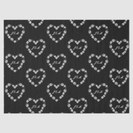 Chic Black and White Floral Monogram Wedding Tissu Seidenpapier