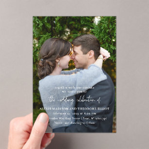 Chic Black and White Foto Moderne Hochzeit Acryleinladungen