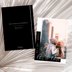 Chic Black and White Foto Wedding Save The Date