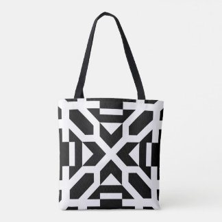 Chic Black and White Geometric Tote Bag