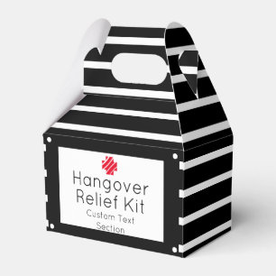 Chic Black and White Hangover Relief Kit Geschenkschachtel