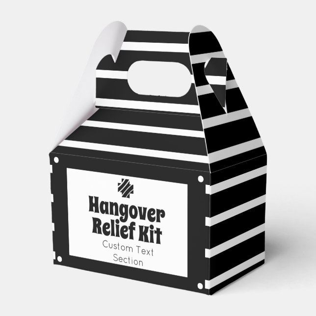 Chic Black and White Hangover Relief Kit Geschenkschachtel (Vorderseite)