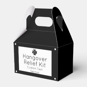 Chic Black and White Hangover Relief Kit Gevor Box Geschenkschachtel