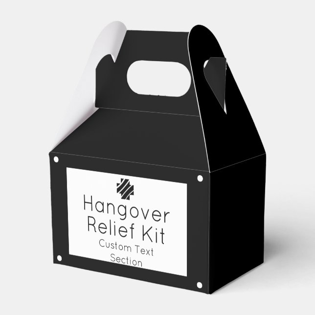 Chic Black and White Hangover Relief Kit Gevor Box Geschenkschachtel (Vorderseite)