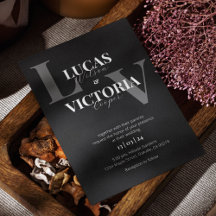 Chic Black and White Hochzeit Einladung