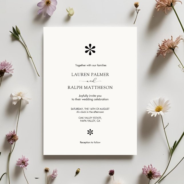 Chic Black and White Minimal Wedding Einladung (Von Creator hochgeladen)