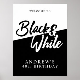 Chic Black and White Party Poster