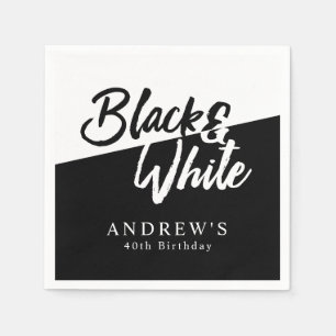 Chic Black and White Party Serviette