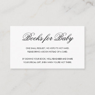 Chic Black and White Script Books for Baby Begleitkarte