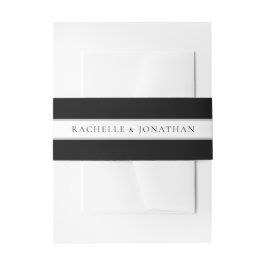 Chic Black and White Simple Wedding Einladungsbanderole