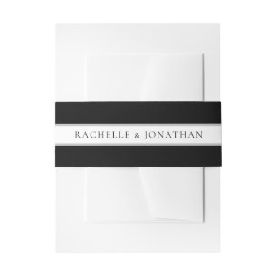 Chic Black and White Simple Wedding Einladungsbanderole