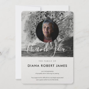 Chic Black and White Trees Foto Beileid Dankeskarte