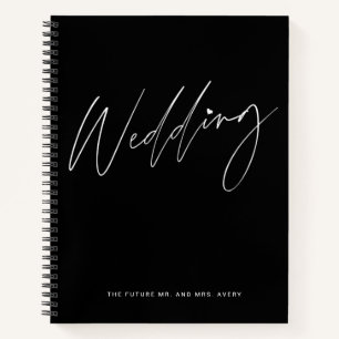 Chic Black and White Wedding Planning Notebook Notizbuch