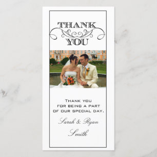 Chic Black and White Wedding Vielen Dank für Ihre  Dankeskarte