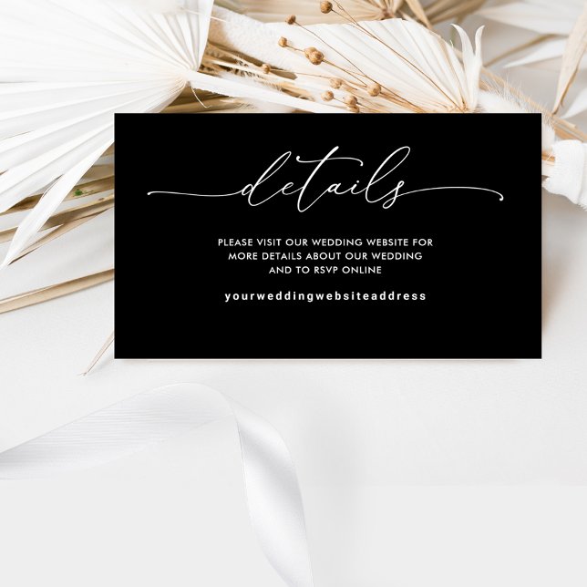 Chic Black and White, Wedding Website / Details Begleitkarte (Von Creator hochgeladen)
