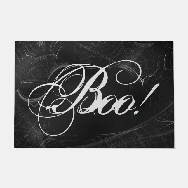Chic Black Boo Halloween Fußmatte (Vorderseite)