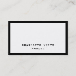 Chic Black Border White Beruflich Modern Schlicht Visitenkarte
